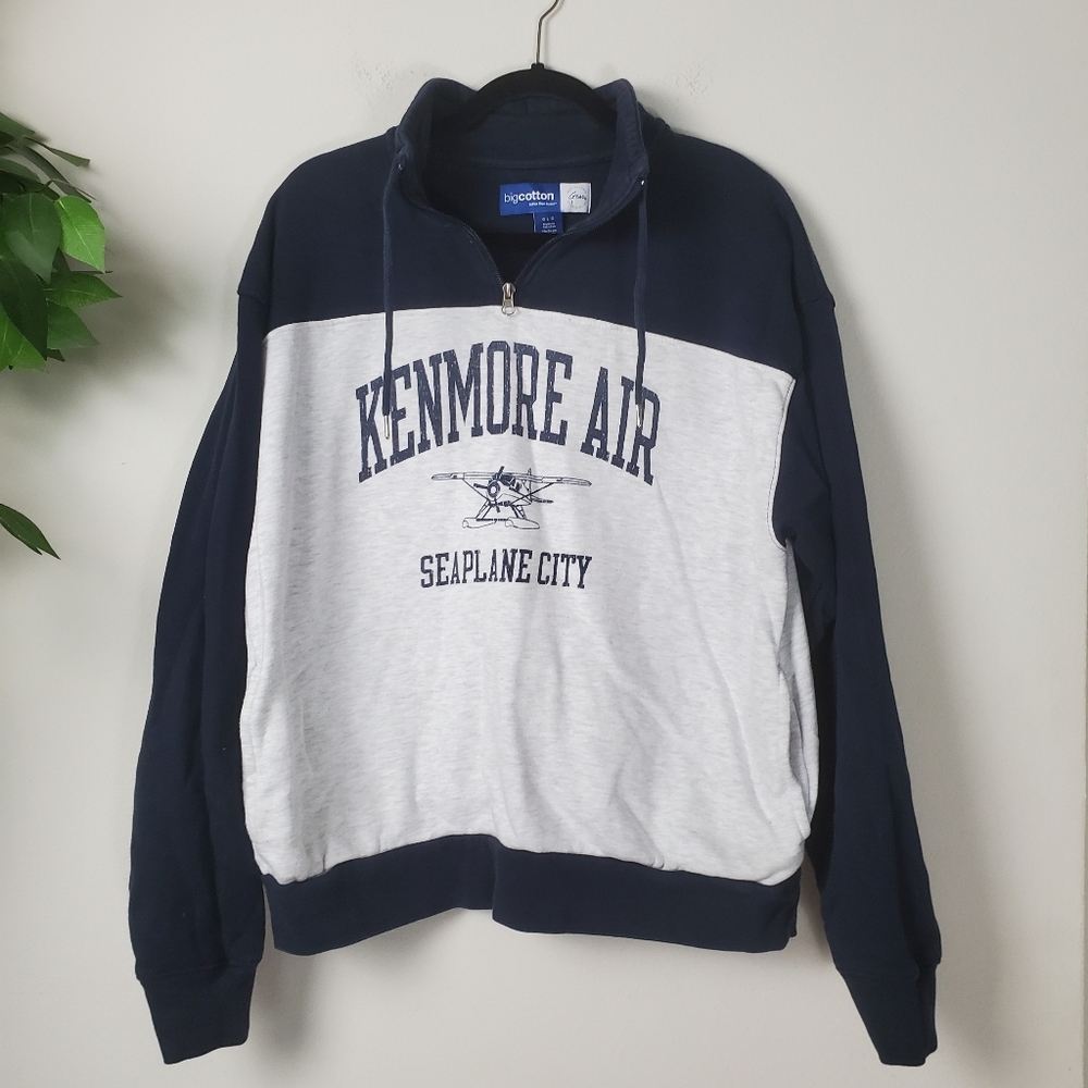 Washington State Kenmore Air Seaplane City Pullover Sweater 14 Zip Womens L